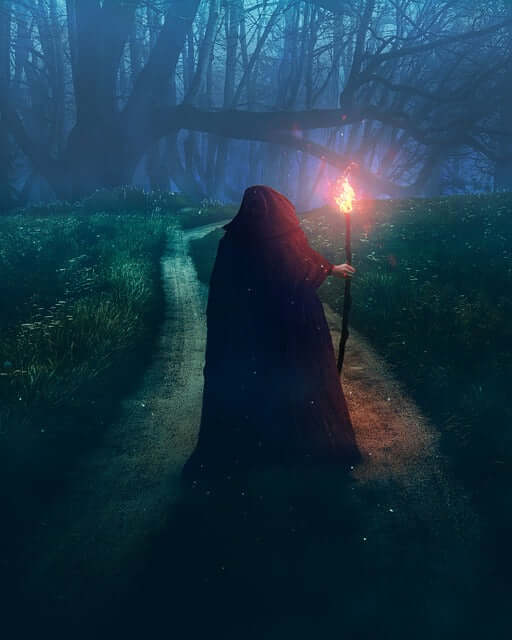 sorcière dans forêt - vie antérieur